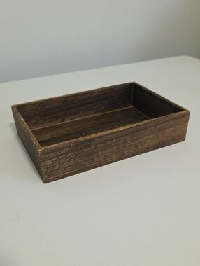 Pottery Barn Rustic Wooden Tray - Dark Brown